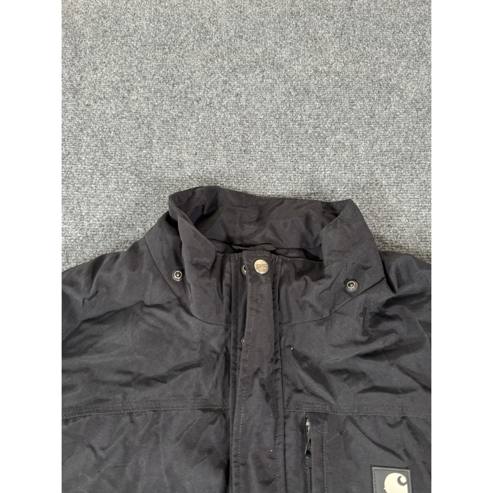Carhartt Storm Defender Rain Jacket Mens XL Black Waterproof Dry J162 - Picture 9 of 16